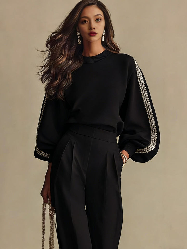 Women's Two Piece Lounge Set – Soft Stretch Sweatshirt & Pants