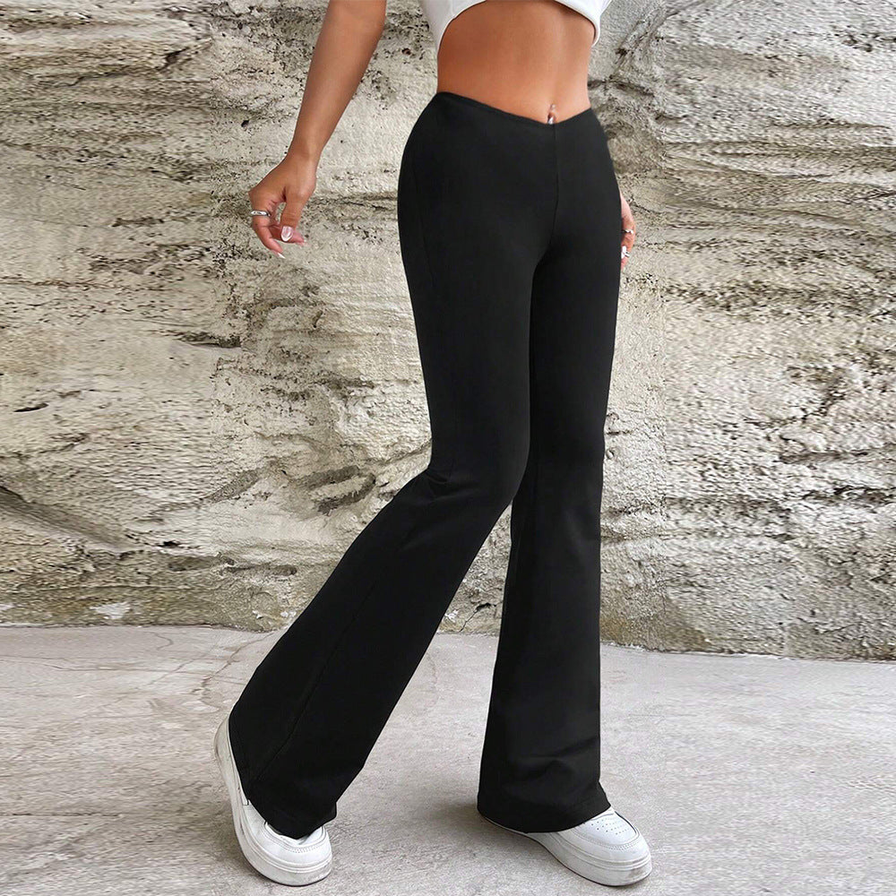 Women's Bootcut Trouser in Stretch Fabric – V-Waist, Subtle Flare