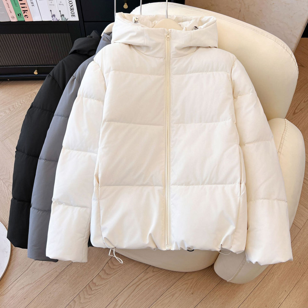 Women's Hooded Down-Feel Jacket – Loose Fit Memory Fabric
