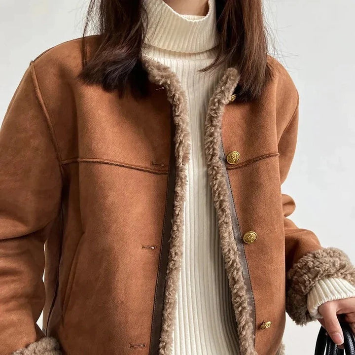 Sleeveless Plush Winter Coat for Women – Thick Faux Fur Outerwear