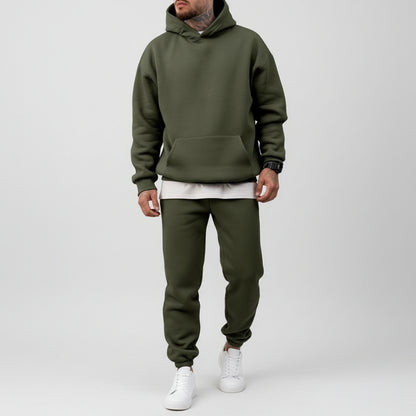 Men's Sporty Fleece Lined Two Piece Set – Relaxed Hooded Fit