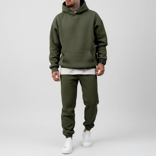 Men's Sporty Fleece Lined Two Piece Set – Relaxed Hooded Fit