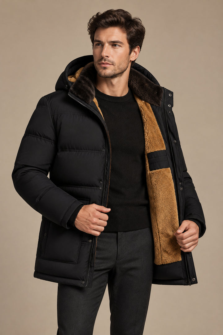 Men's Plush Zipper Cardigan Coat for Cold Weather Comfort