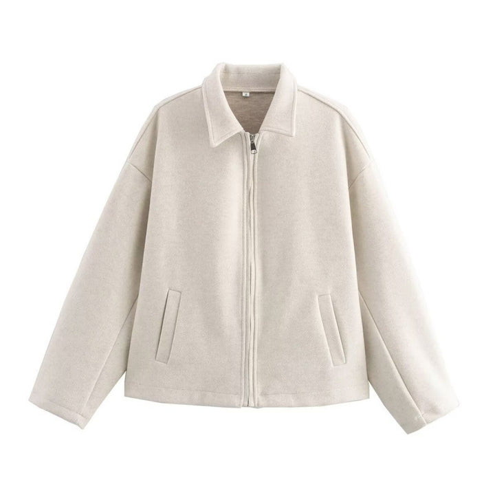 Women's Retro Collar Jacket – Relaxed Fit Wrinkle-Resistant Finish