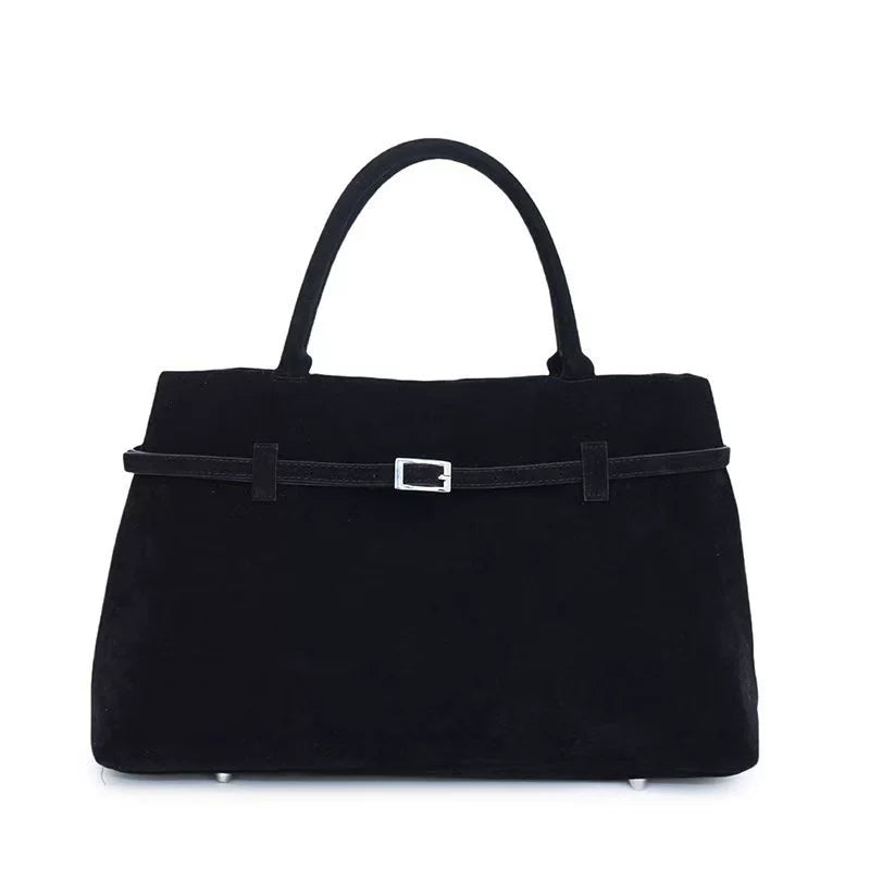 Suede Tote Bag for Women – Large Capacity Structured Shoulder Purse