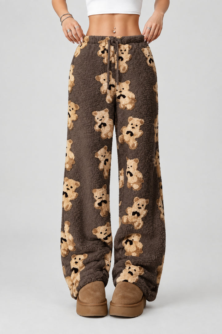 Women's Wide Leg Printed Cotton Trousers – Relaxed Loose Fit