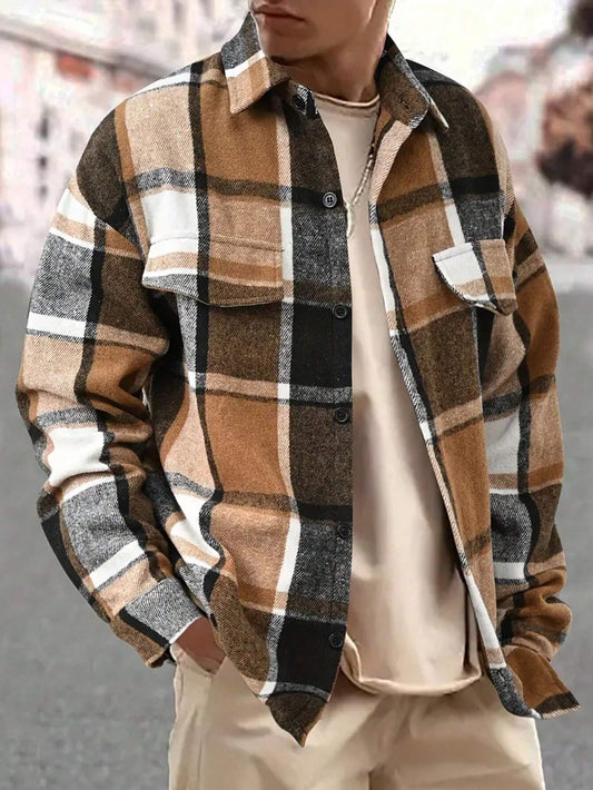 Men's Flannel Shirt – Plaid, Relaxed Fit, Brushed Cotton