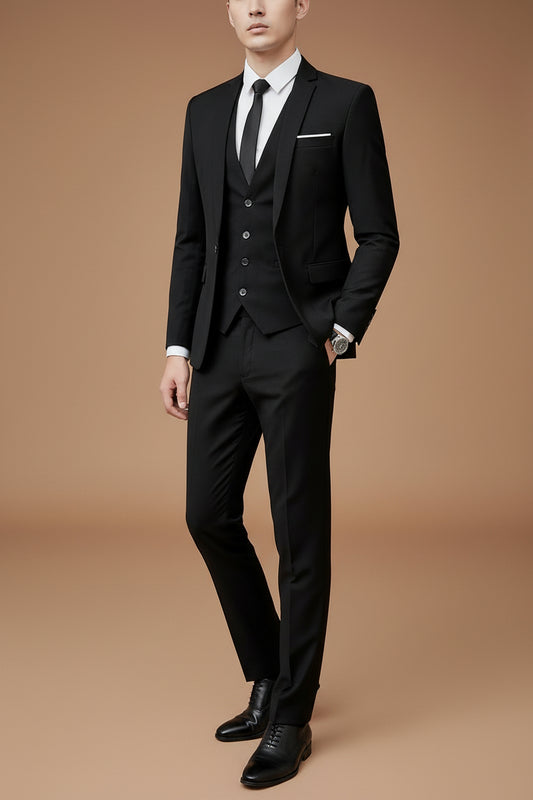 Men's Three Piece Suit – Slim Fit Cotton Modern Tailored Set