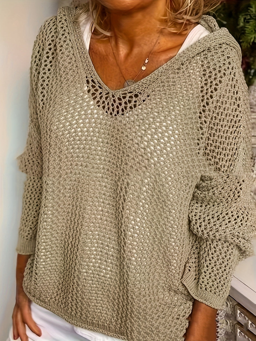 Women's Mesh Hoodie - Hollow-Out Long Sleeve Lightweight Layer