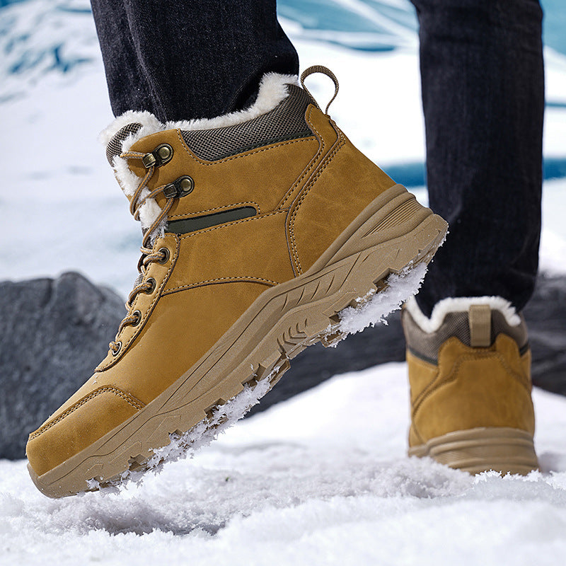 Men's Cowhide Boot – Insulated Cotton-Padded Rugged Design