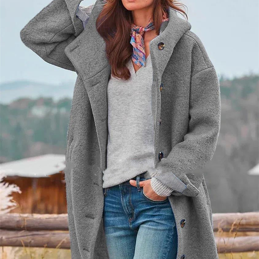 Women's Tweed Medium-Length Coat – Tailored Structured Outerwear
