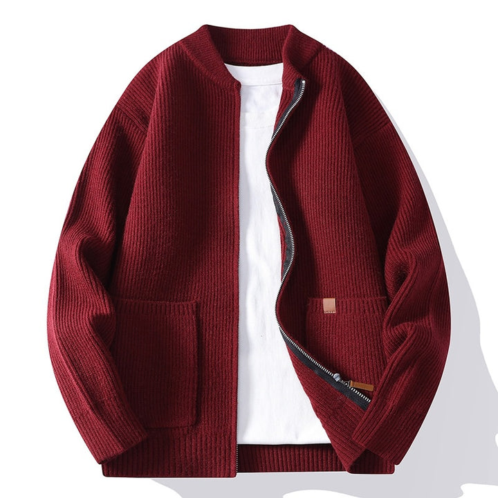 Men's Striped Knit Cardigan Jacket – Straight Fit Everyday Layer