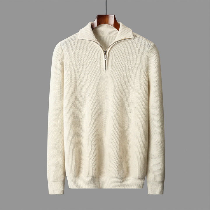 Men's Half-Zip Polo Collar Sweater – Relaxed Loose Fit