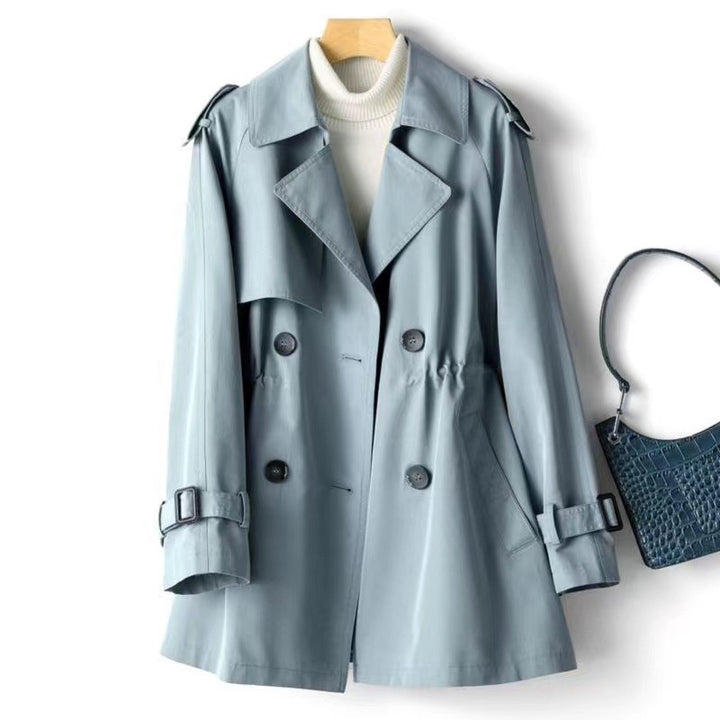 Women's Wrap Coat – Mid Length, Double Layer, Waist Tie