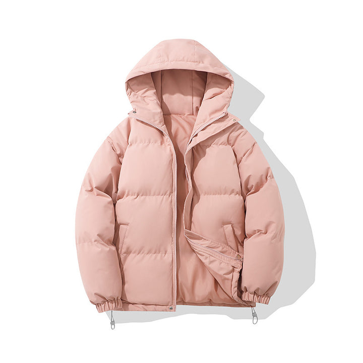 Women's Padded Hooded Jacket – Silk Cotton, Relaxed Fit, Drawcord Hem