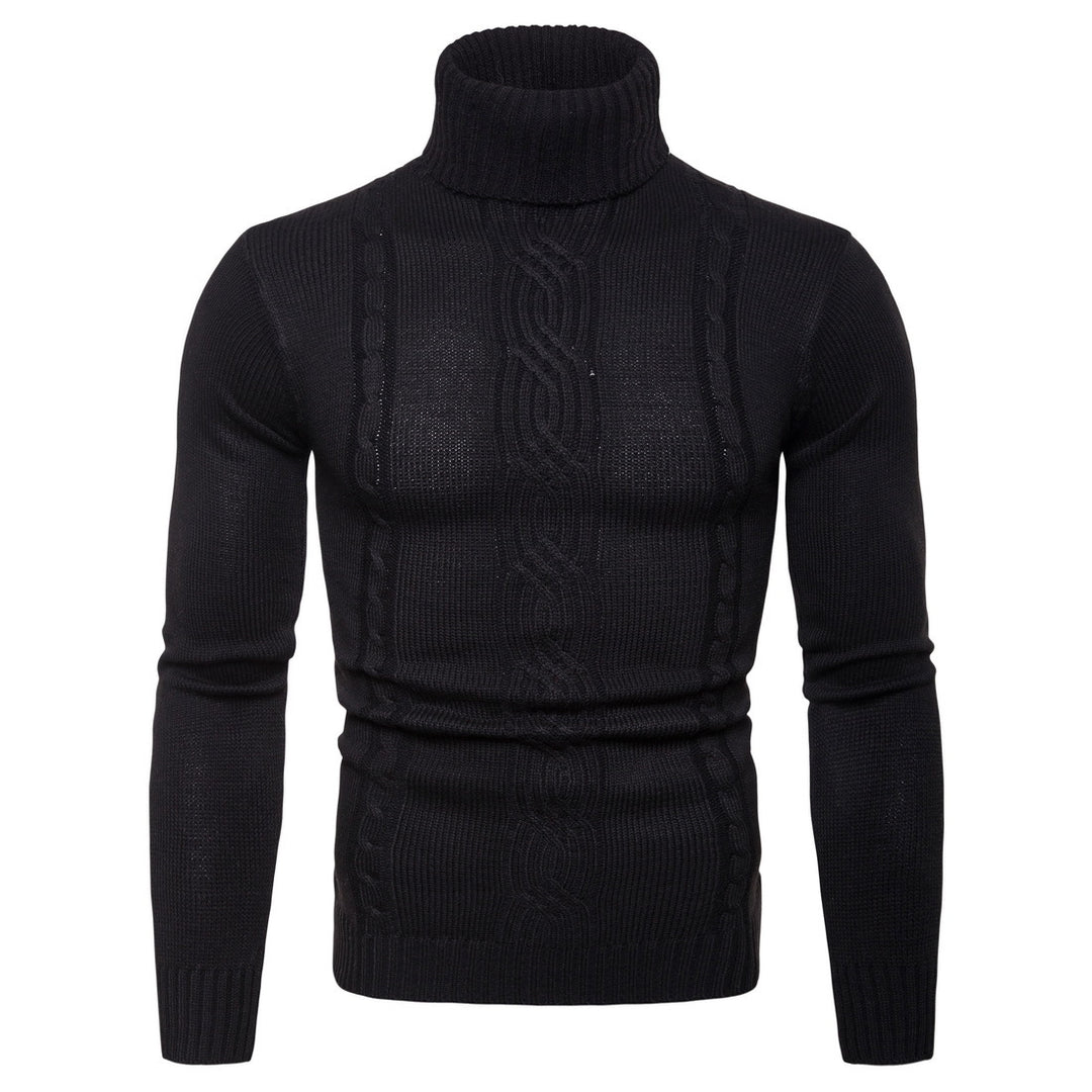 Men's Wool Blend Sweater – Textured Jacquard Knit Pullover