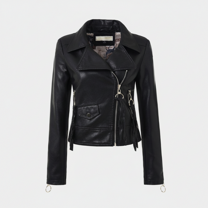 Women's Vegan Leather Motorcycle Jacket – Classic Moto Silhouette