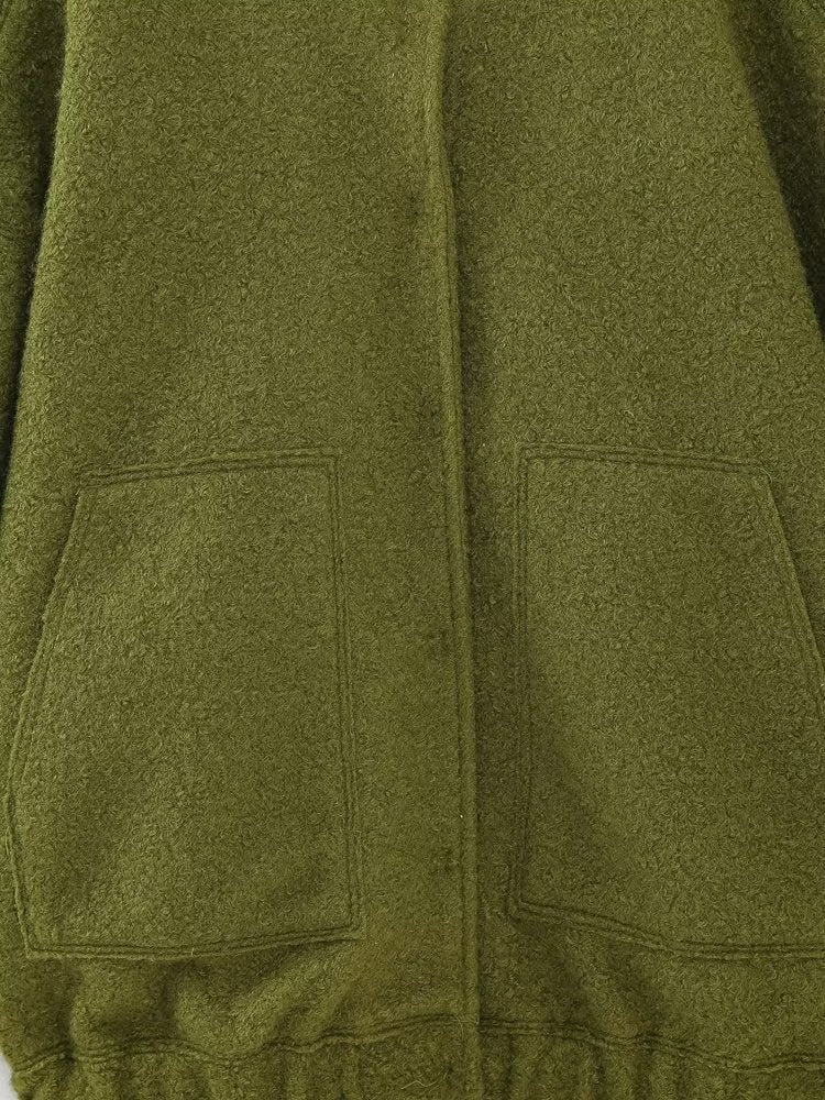 Women's Bomber Jacket Coat – Relaxed Fit with Utility Pockets