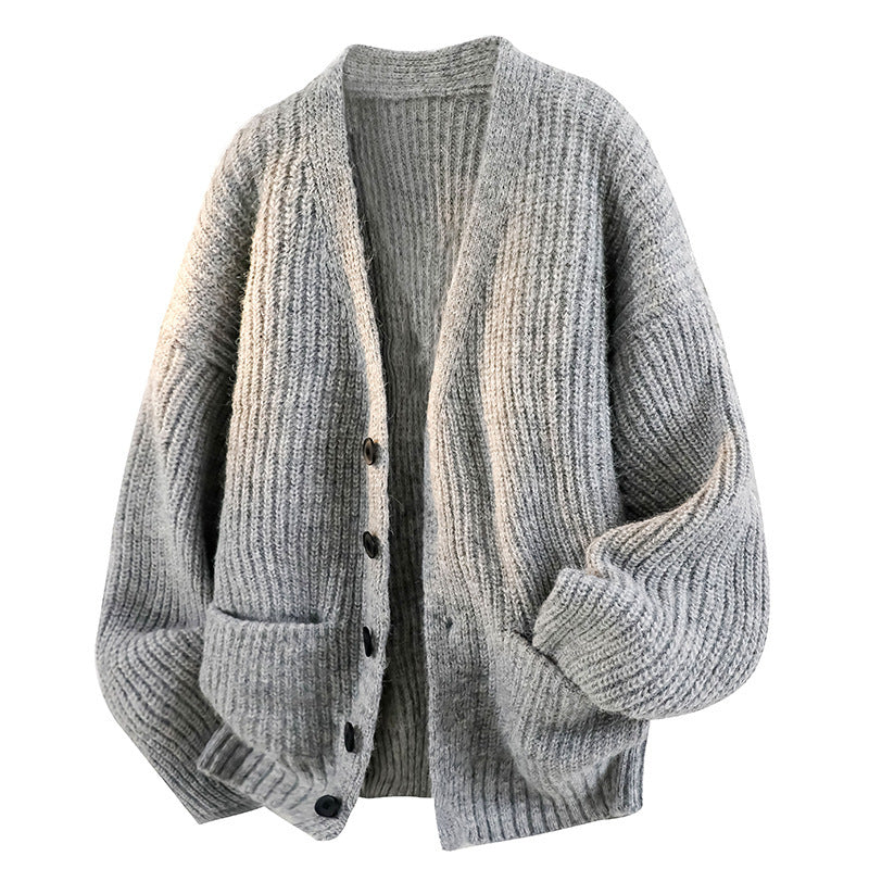 Men's Knit Cardigan Sweater – Soft Cotton Blend, Relaxed Fit Layers