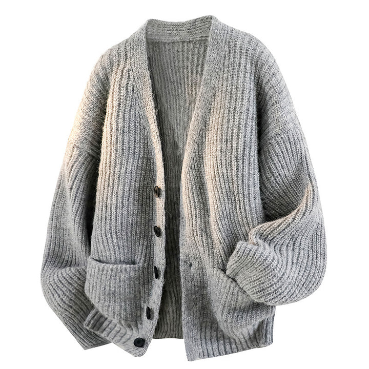 Men's Knit Cardigan Sweater – Soft Cotton Blend, Relaxed Fit Layers
