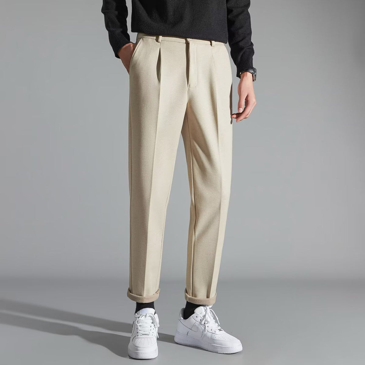 Men's Corduroy Straight-Leg Trouser – Slim-Fit Spring Style