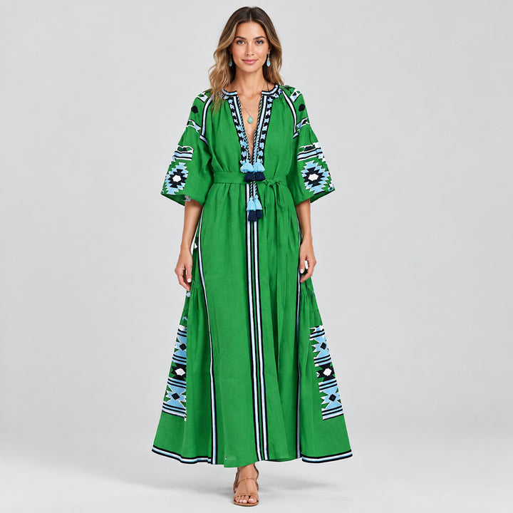 Midi Dress for Women – Printed Digital Art, Lightweight Fluid Fit