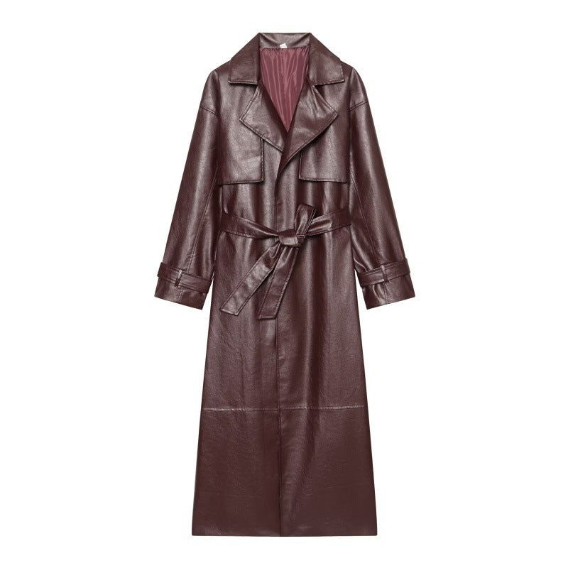 Women's Vegan Leather Jacket – Belted Chic Zipper Detail
