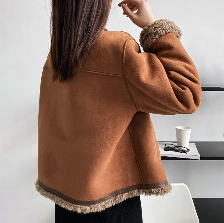 Sleeveless Plush Winter Coat for Women – Thick Faux Fur Outerwear