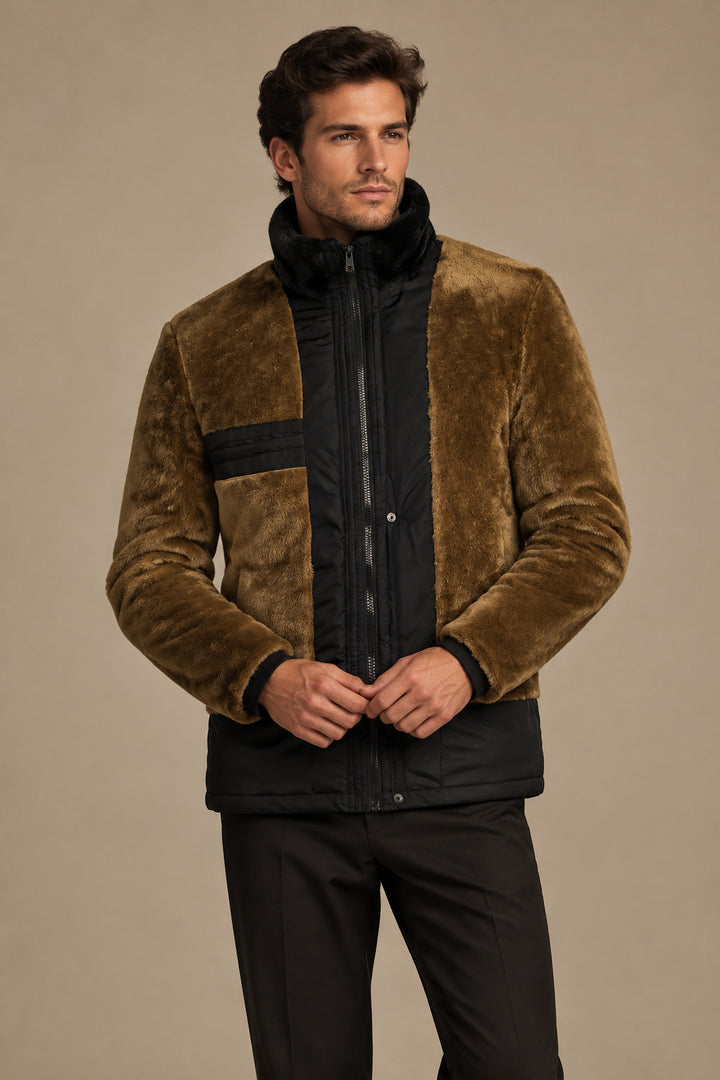 Men's Plush Zipper Cardigan Coat for Cold Weather Comfort
