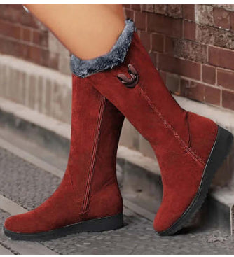 Women's Winter Boots – Mid-Tube, Warm Plush Lining, Non-Slip Sole