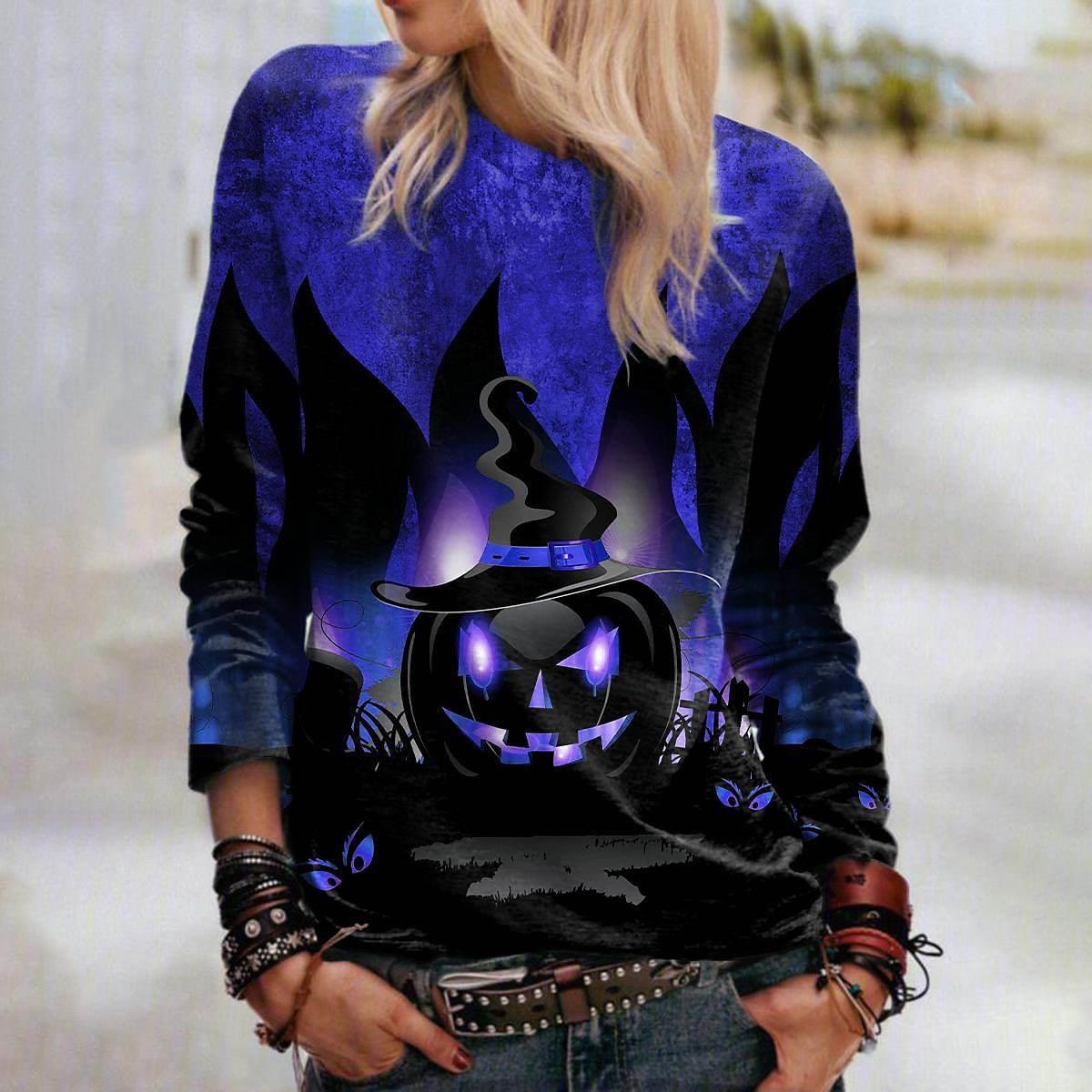 Women's Graphic Crew Neck Sweatshirt – Loose 3D Print Pullover