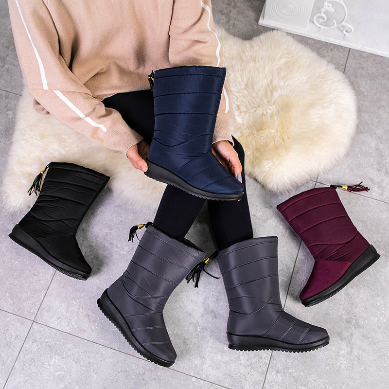 Women's Quilted Mid-Calf Boot – Waterproof Shell, Tassel Detail