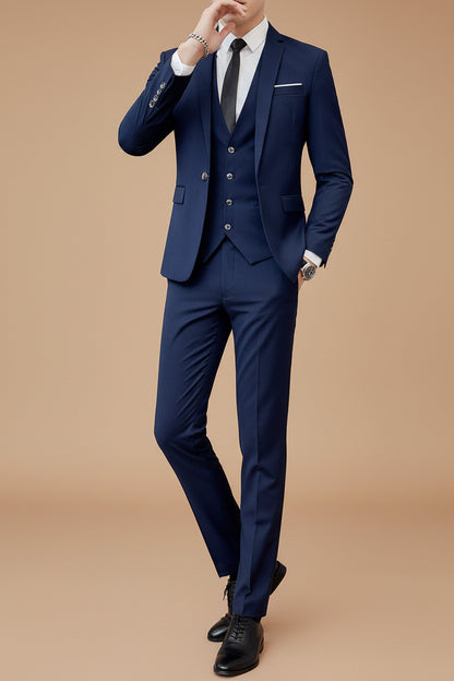 Men's Three Piece Suit – Slim Fit Cotton Modern Tailored Set