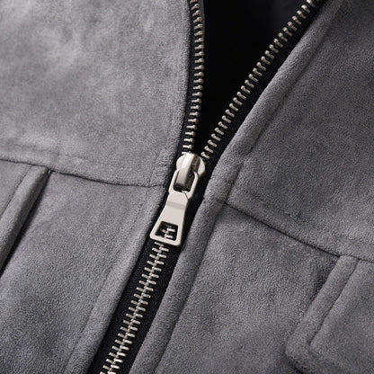Men's Cotton Zip Jacket – Retro Multi-pocket Design