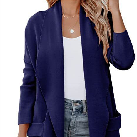 Women's Long Cardigan Jacket – Relaxed Fit with Patch Pockets