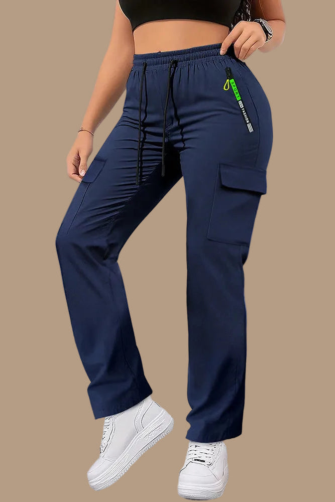 Women's Casual Cotton Pants – Relaxed Straight-Leg with Large Pockets