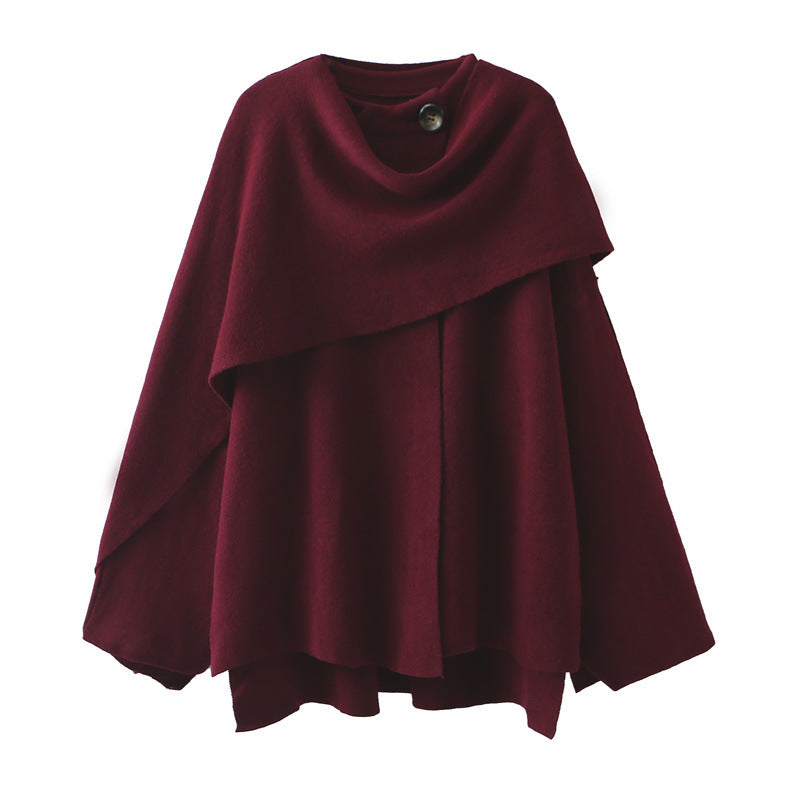 Knit Jacket for Women – Soft Knit Asymmetric Scarf Pullover