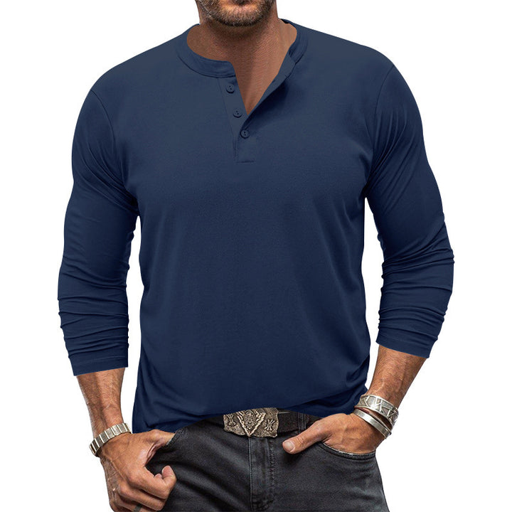 Men's Slim Fit Long Sleeve T-Shirt – Soft Cotton Crew Neck Pullover
