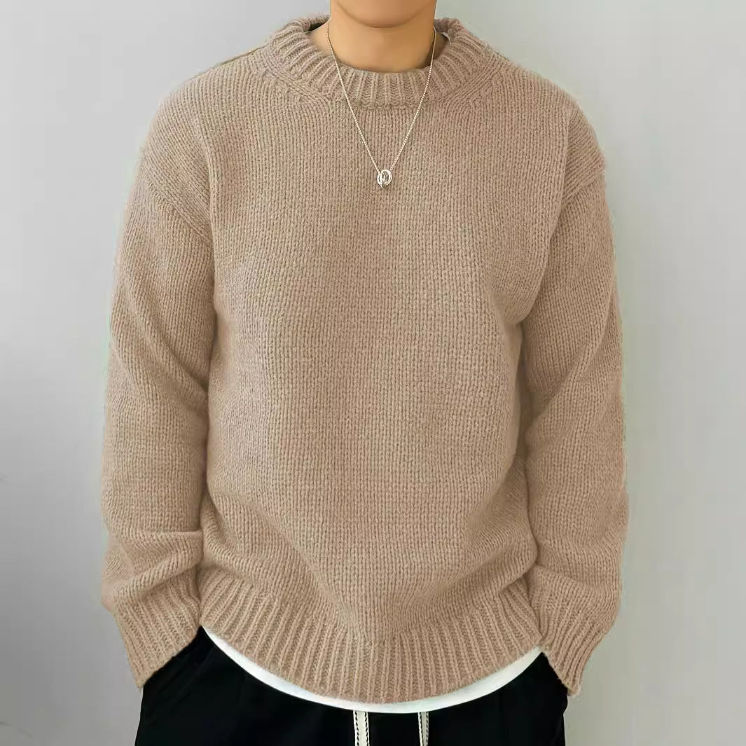Men's Pullover Sweater – Soft Cotton Knit, Relaxed Japanese Fit