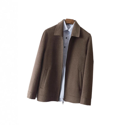 Men's Wool Jacket – Classic Short Lapel with Patch Pockets