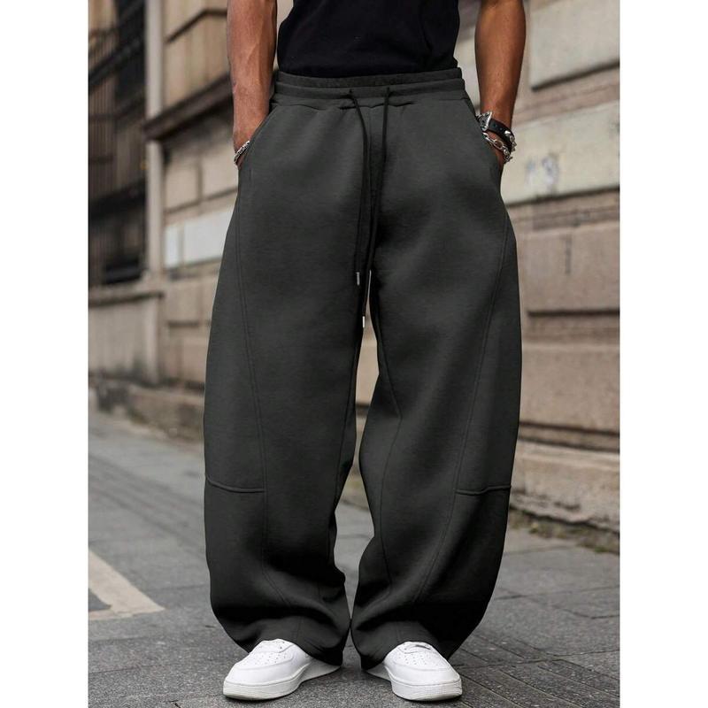 Men's High Waist Cropped Trousers – Lightweight Straight Fit Blend