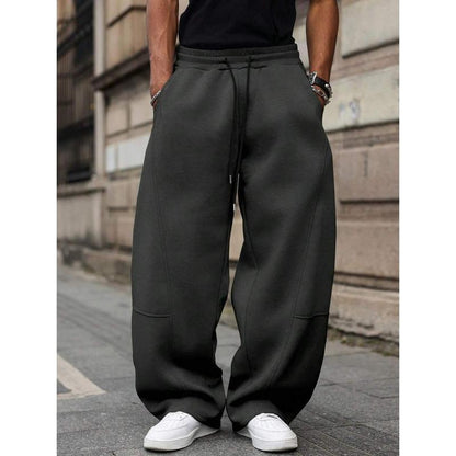 Men's High Waist Cropped Trousers – Lightweight Straight Fit Blend