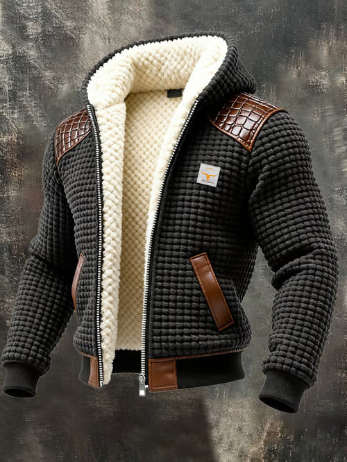 Men's Jacket – Quilted Slim Fit, Soft Structured Fabric, Stand Collar
