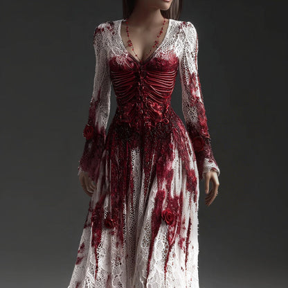Women's Digital Print Straight Maxi Dress – Halloween Witch Motif