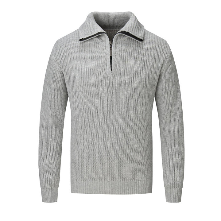 Men's Pullover Sweater – Solid Knit, Relaxed Fit, Layering Piece