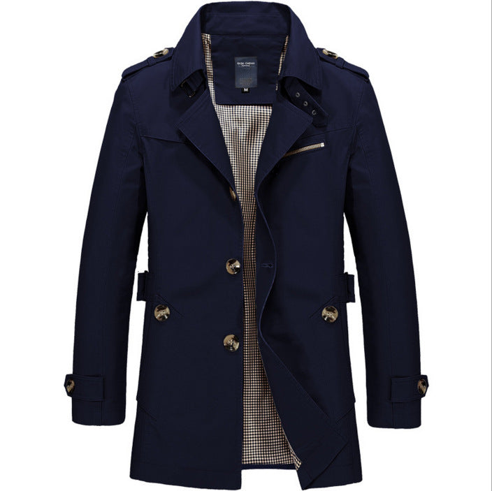 Men's Cotton Washed Jacket – Mid-Length Relaxed Fit