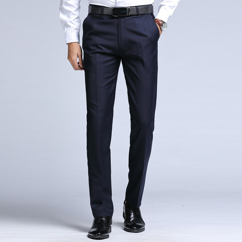 Men's Slim Fit Trousers – Structured Blend Business Pants