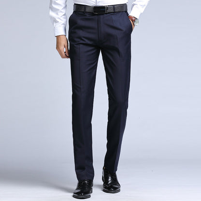 Men's Slim Fit Trousers – Structured Blend Business Pants