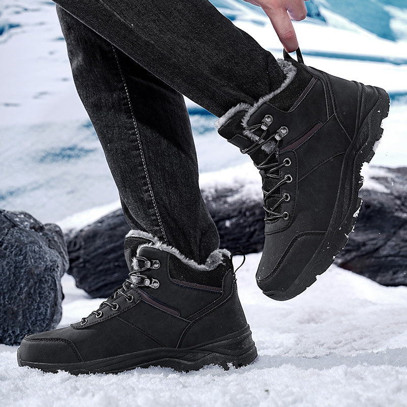 Men's Cowhide Boot – Insulated Cotton-Padded Rugged Design