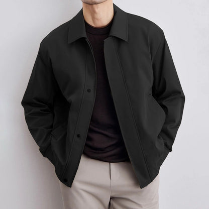 Men's Slim Fit Lapel Jacket – Lightweight Korean Style Cotton Blend